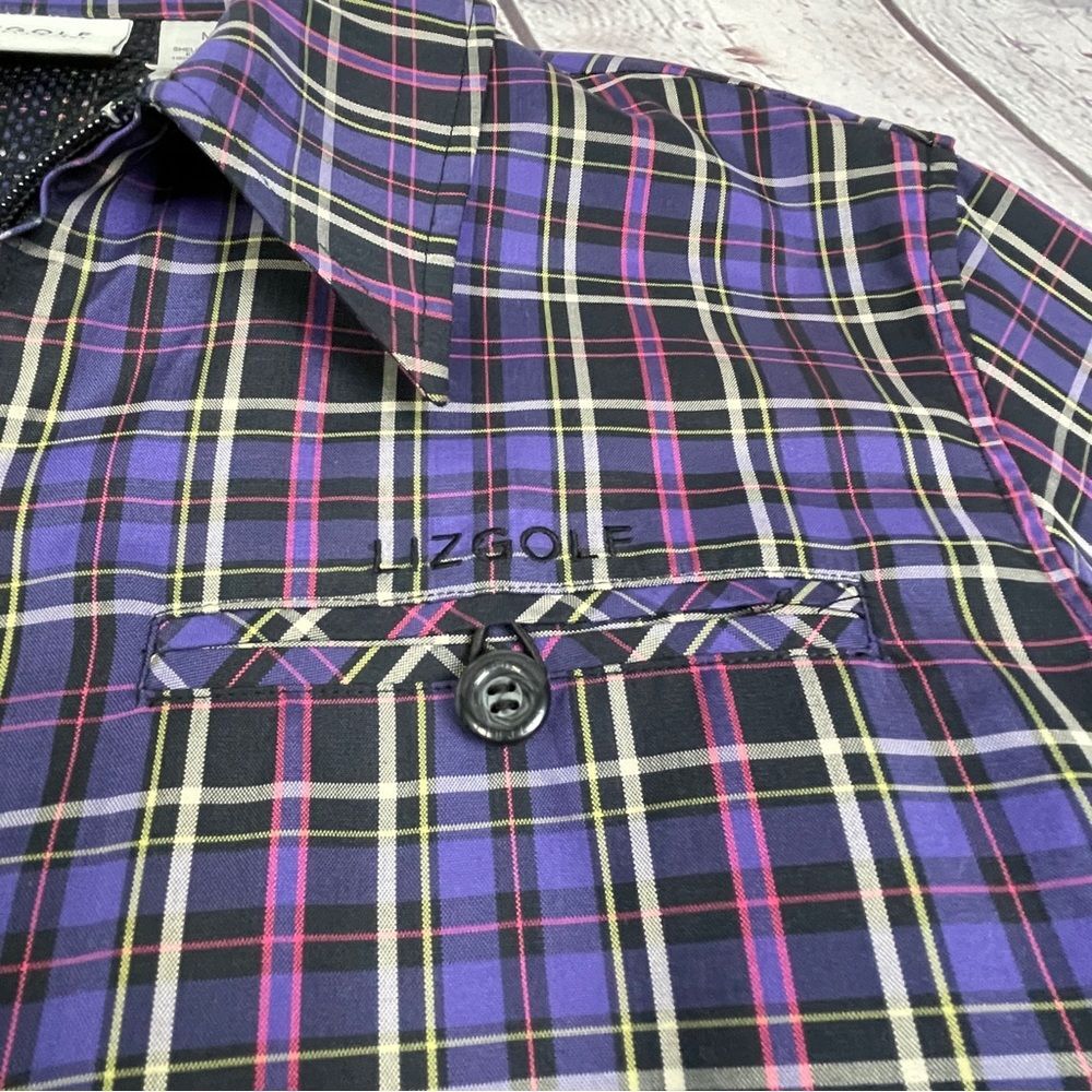 LIZGOLF / LIZ CLAIRBORNE lightweight plaid full zip golf jacket, size M - Picture 7 of 15